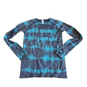 Ivivva lululemon Girls Sz 14 2 color teal gray long sleeve active top